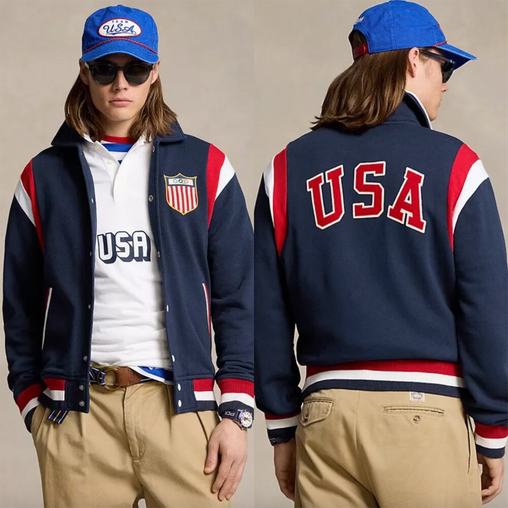 NEW Polo Ralph Lauren x Team USA Fleece‎ Baseball Jacket Size XXL Olympics